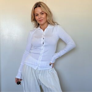 New Almina Concept High Neck Button Up Long Sleeve